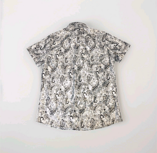 Kilburne & Finch Men’s Large Paisley Shimmer Metallic Short Sleeve Shirt