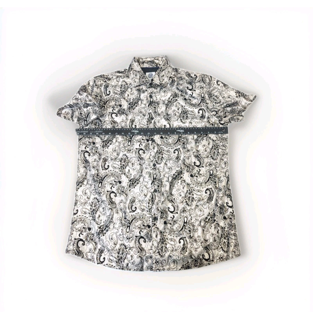 Kilburne & Finch Men’s Large Paisley Shimmer Metallic Short Sleeve Shirt