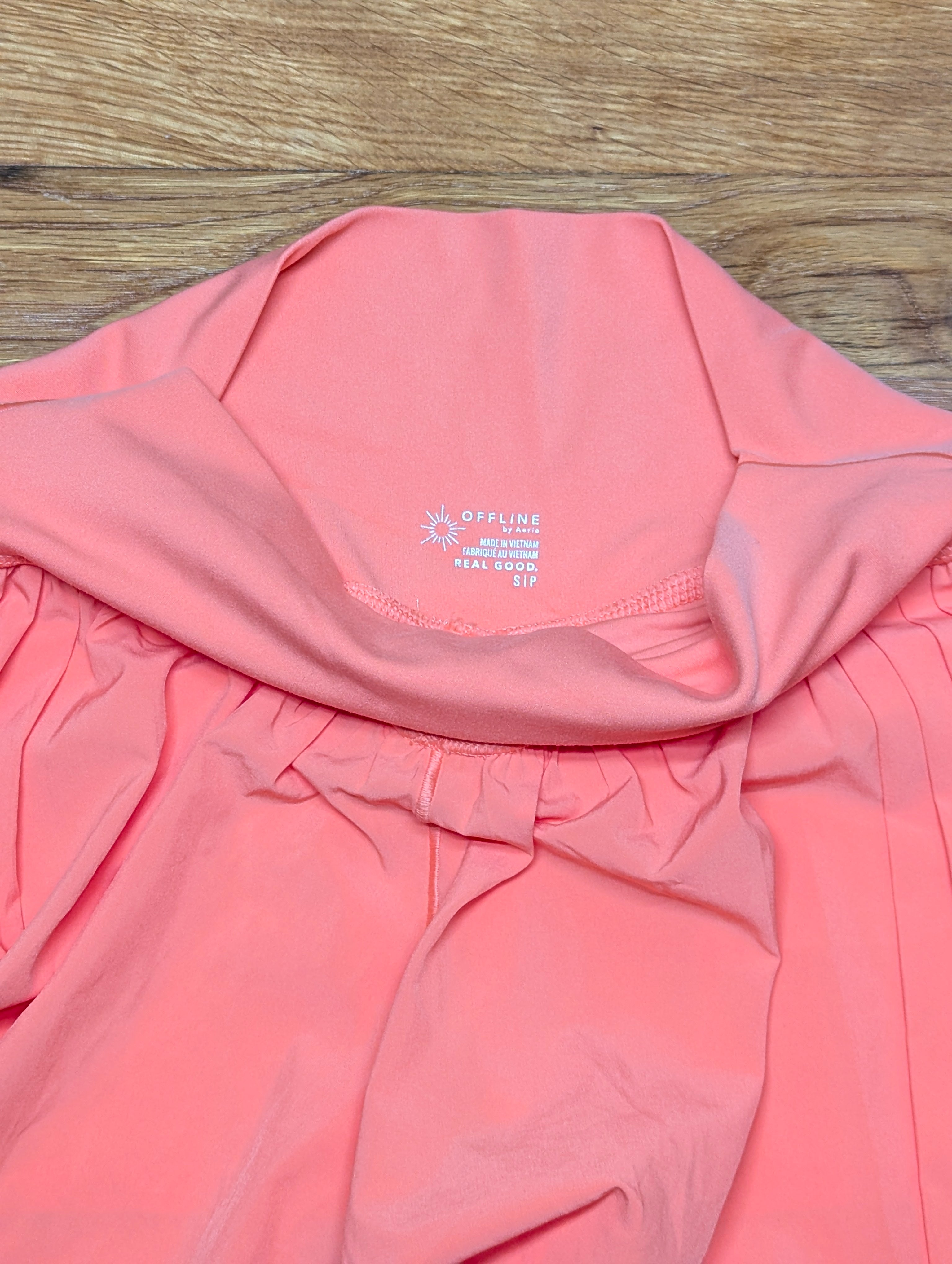 OFFLINE by Aerie Real Good Coral Pleated Skort / Built-In Shorts S/P